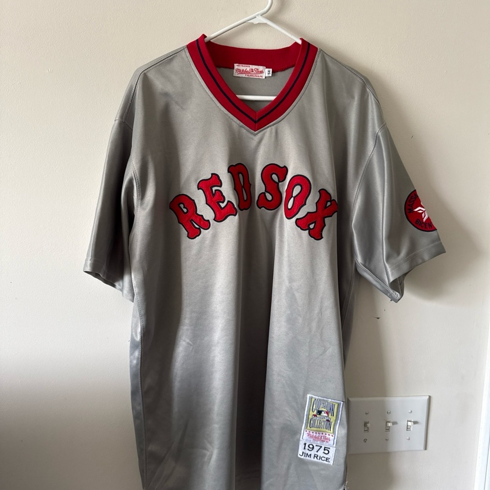 Mitchell & Ness Silver Red Sox Jersey
